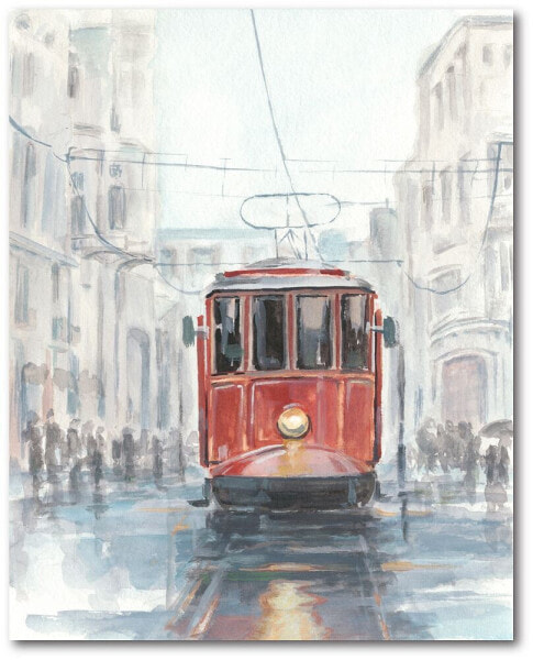 Watercolor Streetcar Study I Gallery-Wrapped Canvas Wall Art - 16" x 20"