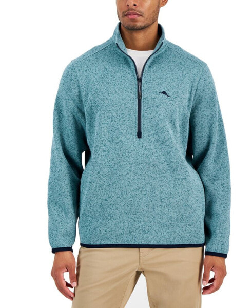 Men's Shoal Bay Quarter-Zip Mock-Neck Fleece Sweater