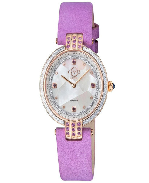 Women's Matera Swiss Quartz Italian Lilac Leather Strap Watch 35mm