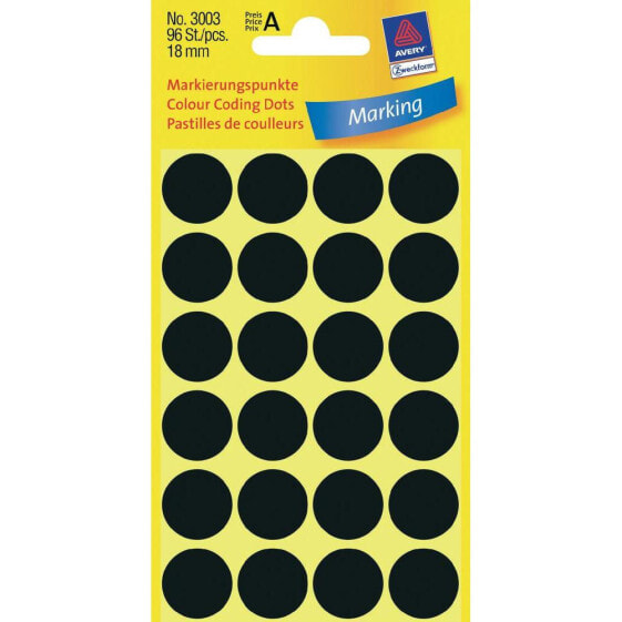 Avery Zweckform Avery Colour Coding Dots - Black - Black - Circle - Paper - 1.8 cm - 96 pc(s) - 24 pc(s)