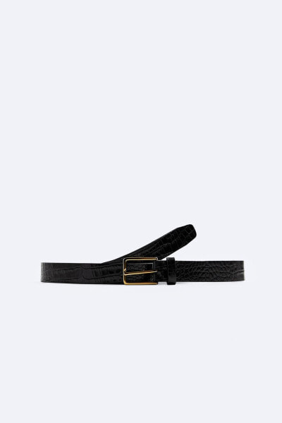 Mock croc embossed belt