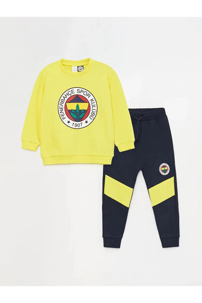 Костюм для малышей LC WAIKIKI Fenerbahçe Беби велосипедный костюм с круглым воротом, кофта и брюки