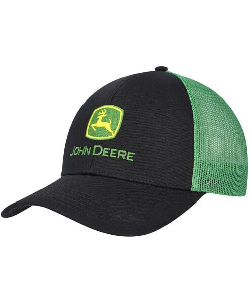 Men's Black John Deere Classic Trucker Adjustable Hat