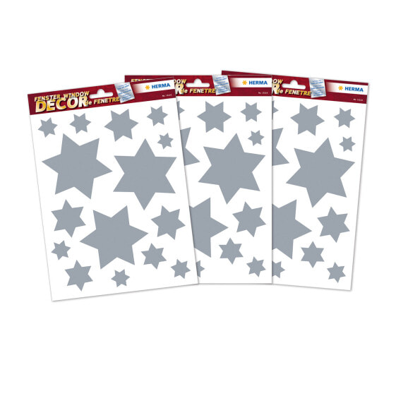 HERMA 15547 - Silver - Stars pattern - Removable - Christmas - Boy/Girl - Polybag