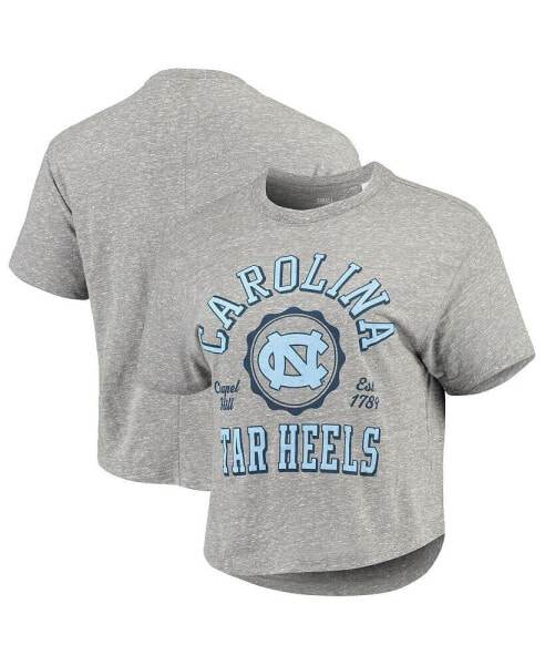 Women's Gray North Carolina Tar Heels Bishop Tri-Blend Knobi Crop T-shirt