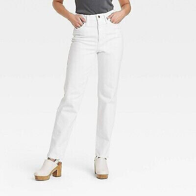 Women's High-Rise 90's Vintage Straight Jeans - Universal Thread White 0