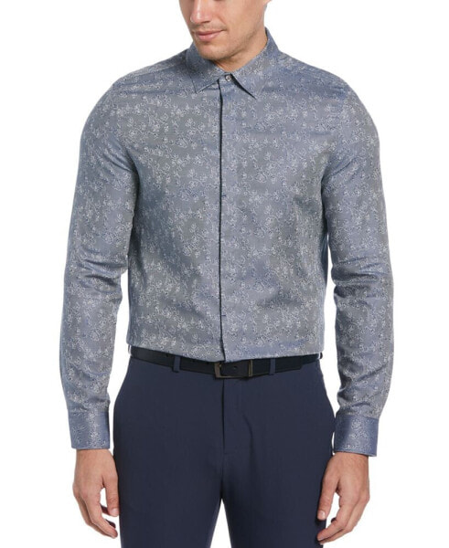 Men's Slim-Fit Jacquard Floral-Print Shirt