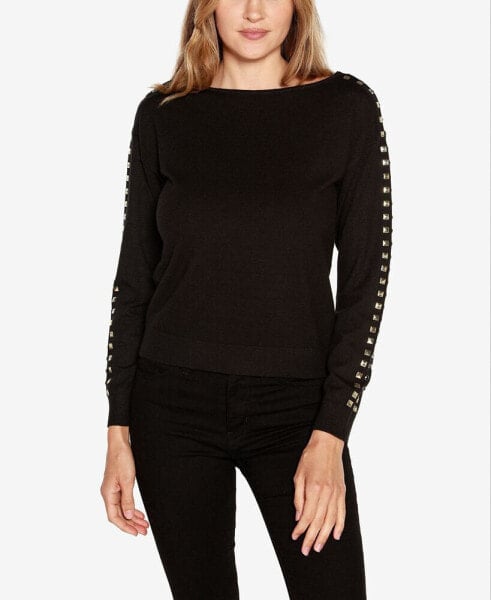 Black Label Women's Embellished Boatneck Sweater