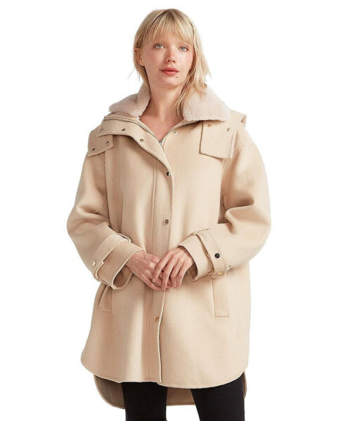 Women Heavy Hearted Detachable Hooded Coat