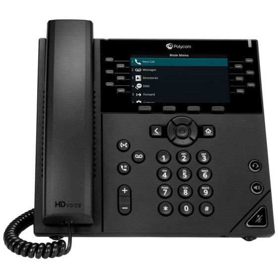 Poly 450 - IP Phone - Black - Wired handset - In-band - 12 lines - Visual Conference Management