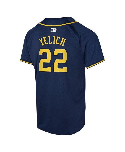 Big Boys and Girls Christian Yelich Navy Milwaukee Brewers Alternate Limited Player Jersey