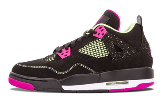 Кроссовки детские Jordan Air Jordan 4 Retro Fuschia черно-фиолетовые 705344-027