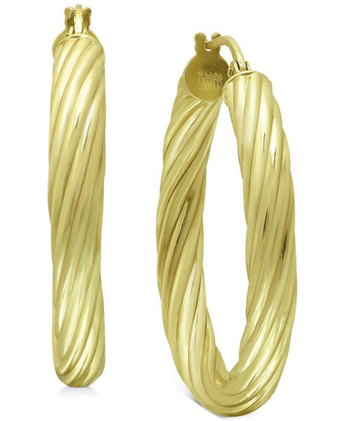 Medium Twist Tube Hoop Earrings in 18k Gold-Plated Sterling Silver, 1.1", Created for Macy's