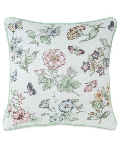 Butterfly Meadow Tapestry Decorative Pillow, 18" x 18”