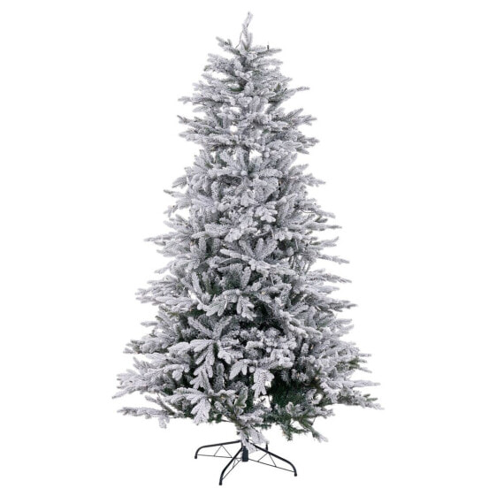 Елка искусственная Shico Christmas Tree Белая Зеленая PVC Металл Полиэтилен Снежопад 210 см