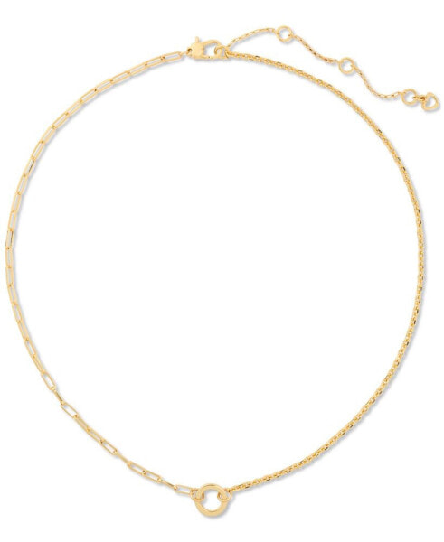 Gold-Tone One In a Million Mixed Chain Necklace, 16" + 3" extender