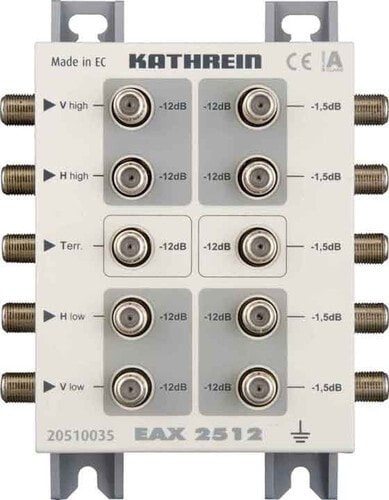 KATHREIN EAX 2512 - Cable splitter - 5 - 2150 MHz - Gray - White - F-type - 112 mm - 54.5 mm