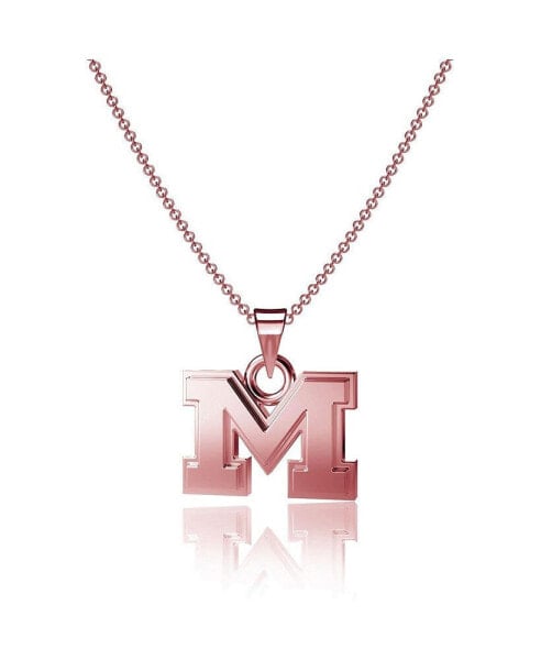 Women's Michigan Wolverines Rose Gold Pendant Necklace