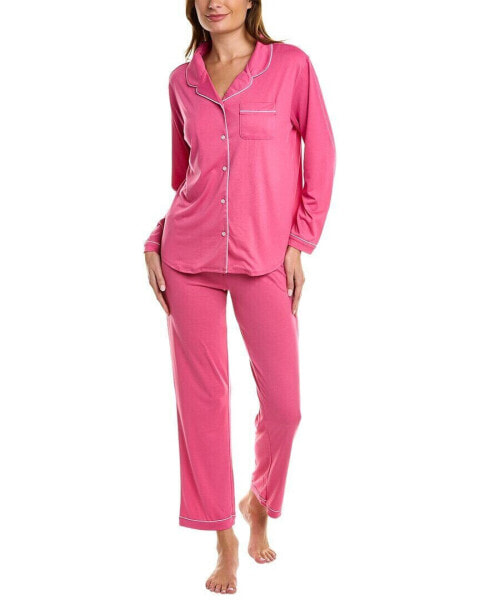 Flora By Flora Nikrooz 2Pc Knit Notch Collar Pajama Set Women's