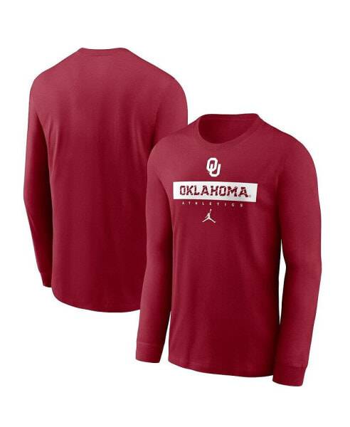 Men's Crimson Oklahoma Sooners 2024 Sideline Legend Performance Long Sleeve T-Shirt