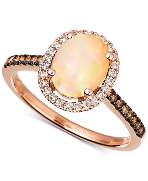 Amethyst (1-3/8 ct. t.w.) & Diamond (1/4 ct. t.w) Ring in 14k Rose Gold (Also in Citrine, Deep Sea Blue Topaz, Green Quartz, Peridot, Opal & Sky Blue Topaz)