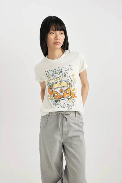 Kadın T-shirt Kırık Beyaz B7052ax/wt32