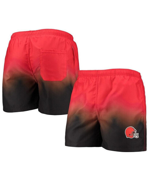Men's Orange, Brown Cleveland Browns Dip-Dye Swim Shorts
