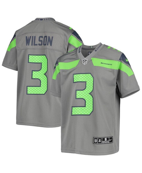 Big Boys Russell Wilson Gray Seattle Seahawks Inverted Team Game Jersey