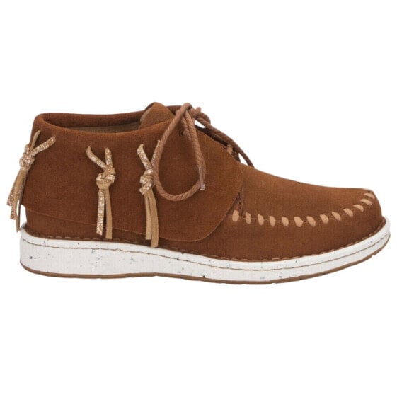 Justin Boots Teepee Fringe Round Toe Moccasin Booties Womens Brown Casual Boots