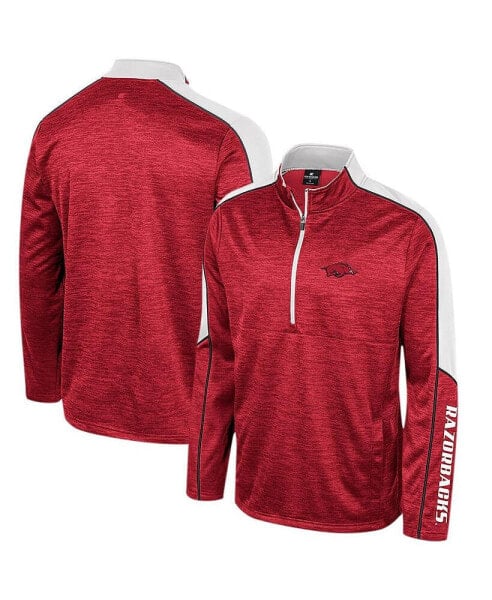 Men's Cardinal Arkansas Razorbacks Marled Half-Zip Jacket