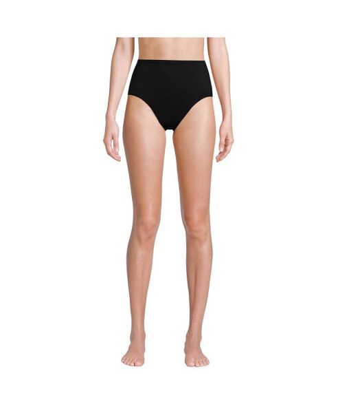 Women's Chlorine Resistant Smoothing Control High Waisted Bikini Bottoms