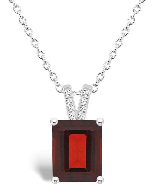 Women's Garnet (4 ct.t.w.) and Diamond Accent Pendant Necklace in Sterling Silver