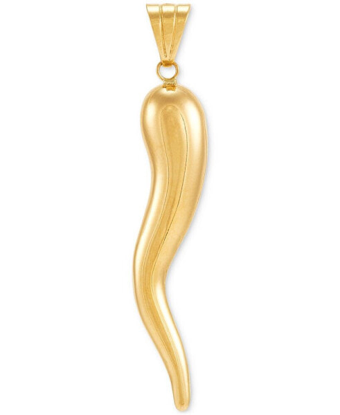 Men's Polished Cornicello Horn Pendant in 10k Gold
