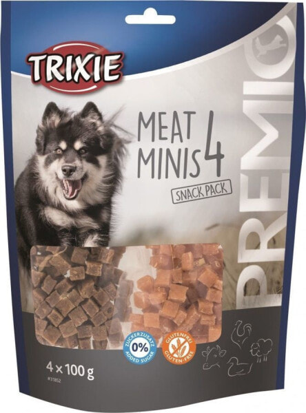 Лакомства для собак Trixie Przysmaki PREMIO 4 Meat Minis, курица, утка, говядина, ягненок, 4 × 100 г