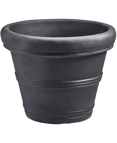 Brunello Classic Rolled-Rim Plant Pot, Black, 27in