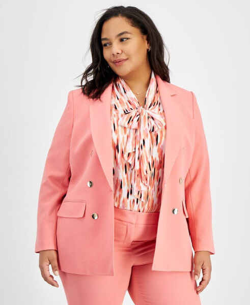 Plus Size Notched-Collar Blazer, Created for Macy's