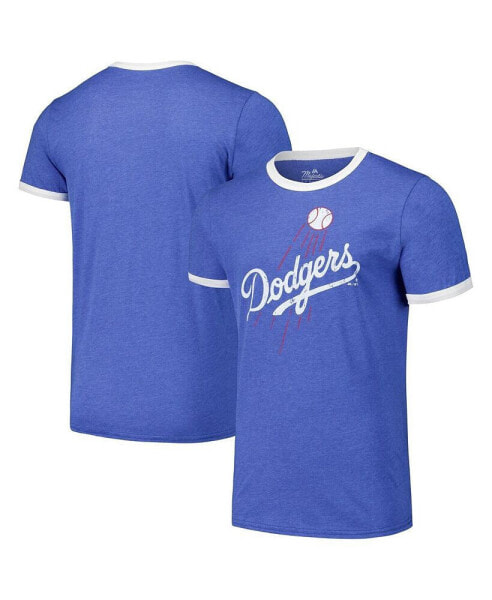 Men's Threads Royal Los Angeles Dodgers Ringer Tri-Blend T-Shirt