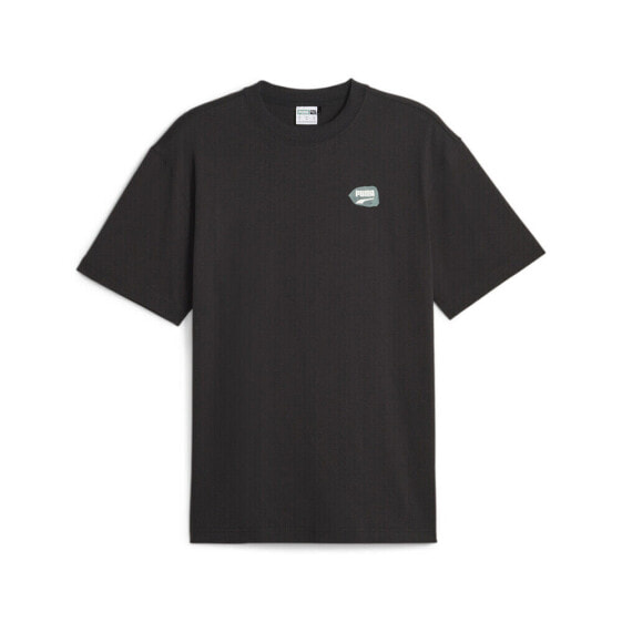 Puma Downtown Graphic Crew Neck Short Sleeve T-Shirt Mens Black Casual Tops 6212