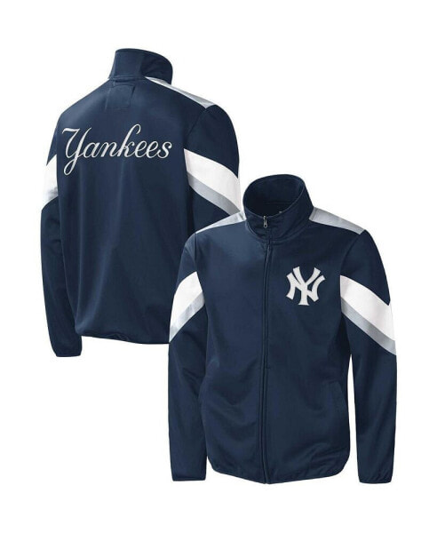 Куртка мужская с полной молнией G-III Sports by Carl Banks New York Yankees Earned Run в темно-синем цвете.