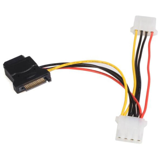 StarTech.com SATA to LP4 Power Cable Adapter with 2 Additional LP4 - 0.153 m - SATA 15-pin - Molex (4-pin) - Male - Female - Black