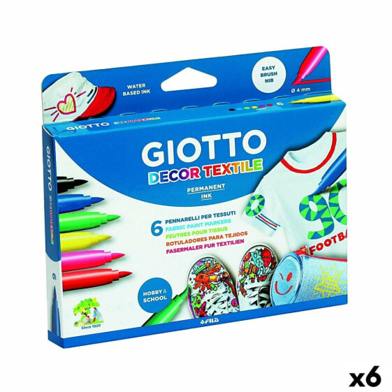 Набор маркеров для текстиля Giotto Decor Textile Разноцветный (6 штук)