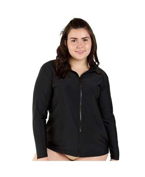 Plus Size Full-Zip Nora Swim Top