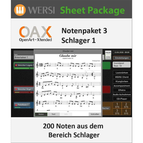 Wersi SONIC OAX Sheet Music 3 - Schlager 1 - Activation Key