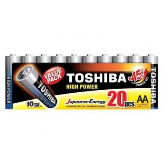 TOSHIBA High Power LR6 Pack AA Alkaline Batteries