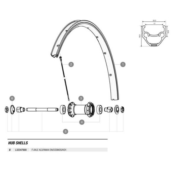 MAVIC Front Axle Crossland/XMax Enduro/Cosmos 2/Kys Equipe Axe