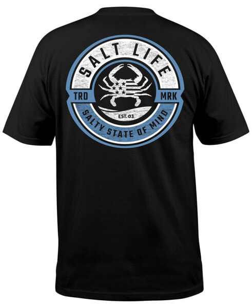 Men's Blue Crab Short-Sleeve Graphic T-Shirt