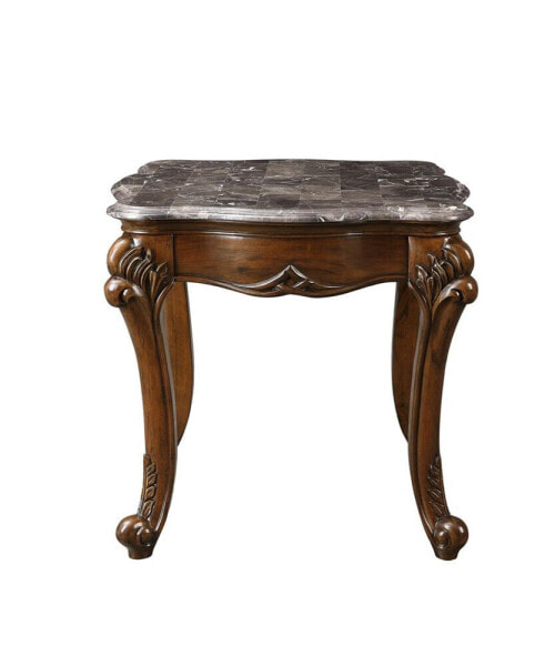 Miyeon End Table, Marble & Cherry