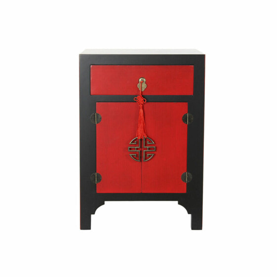 Ночной столик DKD Home Decor Чёрный Красный Ель Деревянный MDF 45 x 35 x 66 cm