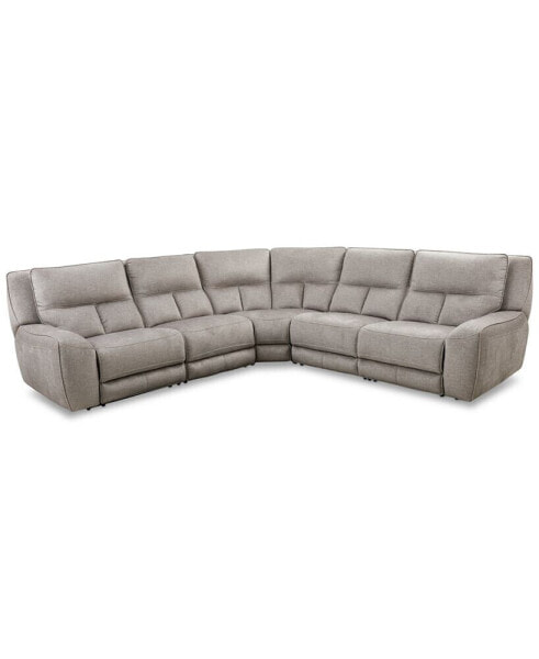 CLOSEOUT! Terrine 5-Pc. Fabric Sectional with 3 Power Motion Recliners, Created for Macy's