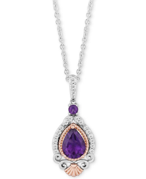 Enchanted Disney Fine Jewelry enchanted Disney Amethyst (1 ct. t.w.) & Diamond (1/7 ct. t.w.) Ariel Pendant Necklace in Sterling Silver & 14k Rose Gold, 16" + 2" extender